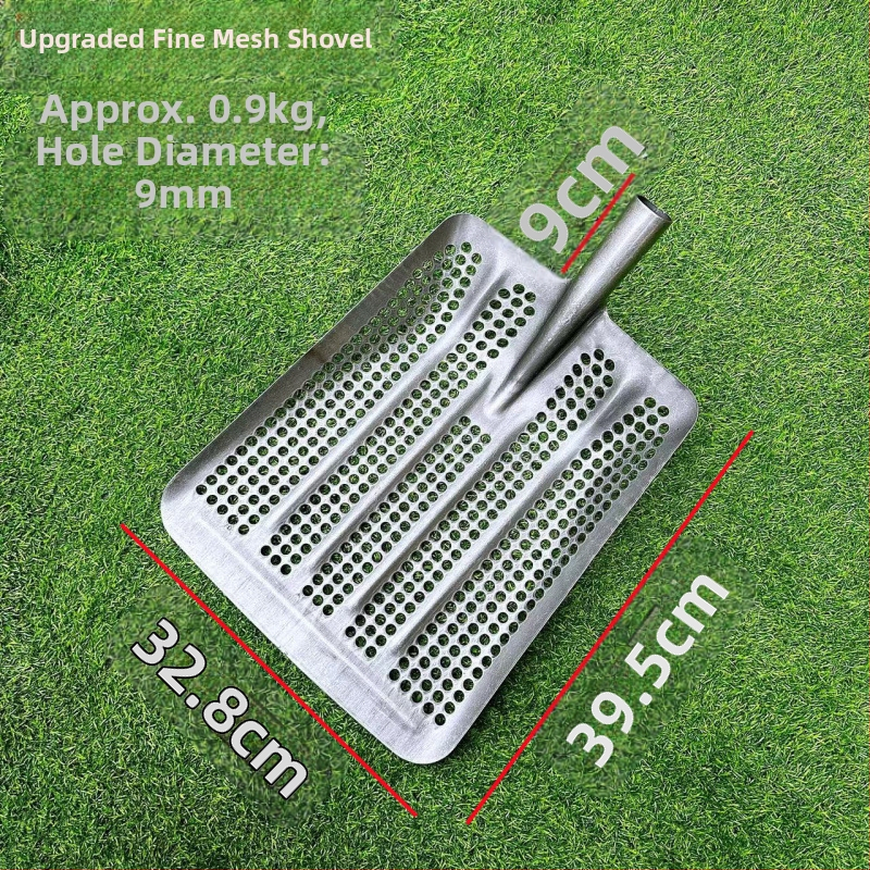 Peanut-Eye куха дебела лопата с манганова стомана, лопата за царевица със сито с кръгли отвори за почва и зърно