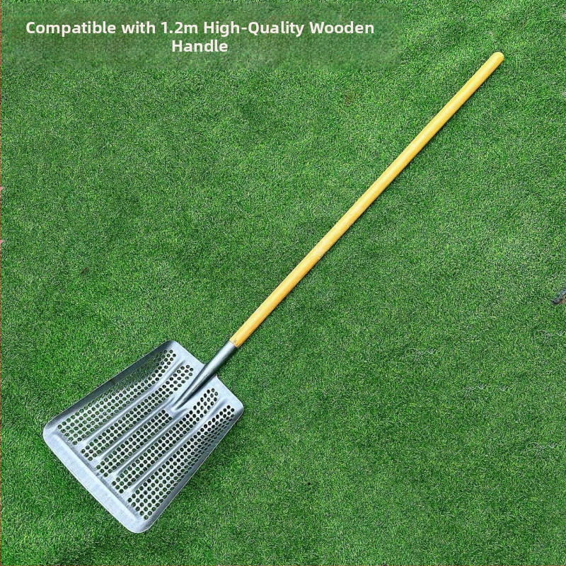 Peanut-Eye куха дебела лопата с манганова стомана, лопата за царевица със сито с кръгли отвори за почва и зърно