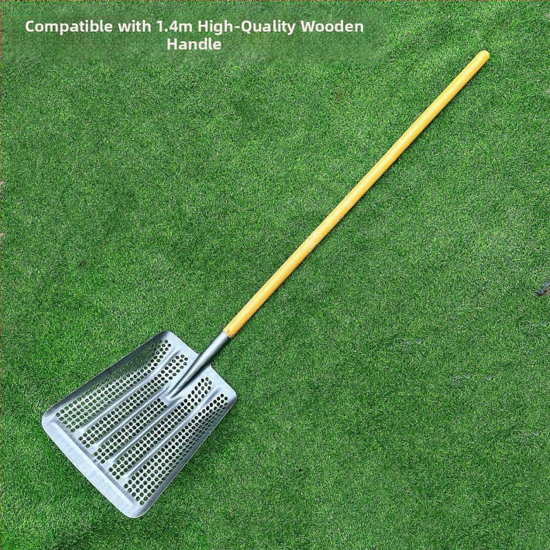 Peanut-Eye куха дебела лопата с манганова стомана, лопата за царевица със сито с кръгли отвори за почва и зърно