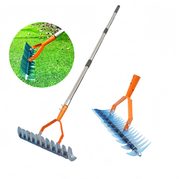 Leválasztható gyepgereblye fűhöz és szárhoz, levelek és talaj tisztítására, udvari kerthez