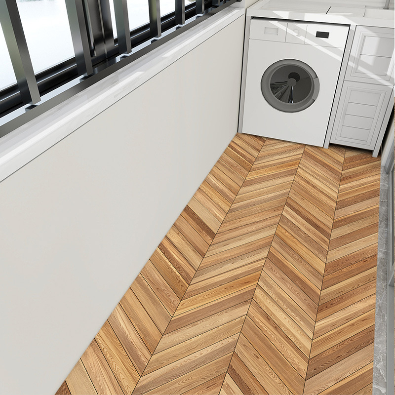 Самозалепващи подови стикери с дървена шарка и релефна повърхност - марка Qian chen; високо качество; дебелина 0,2 мм; структура: композит; подходящи за баня, хол, спалня, коридор и други помещения