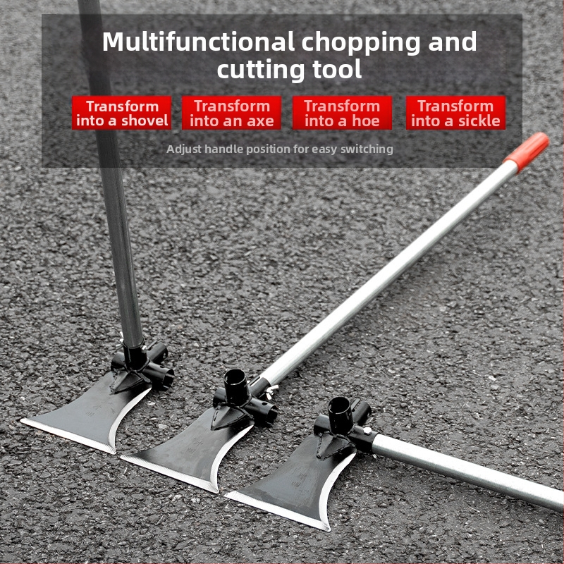 Daugiakryptė kastuvė-kasa iš manganinės plieno; skirta kirpimui, pjaustymui ir kasimui; lauko naudojimui; modelis: Daugiakryptė kastuvė-kasa