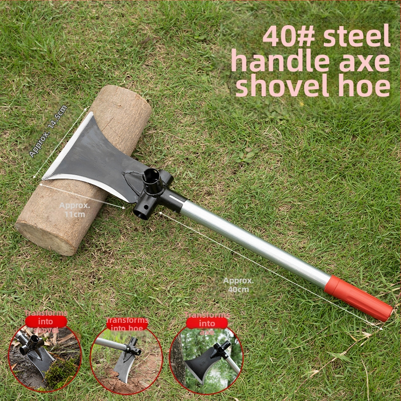 Daugiakryptė kastuvė-kasa iš manganinės plieno; skirta kirpimui, pjaustymui ir kasimui; lauko naudojimui; modelis: Daugiakryptė kastuvė-kasa