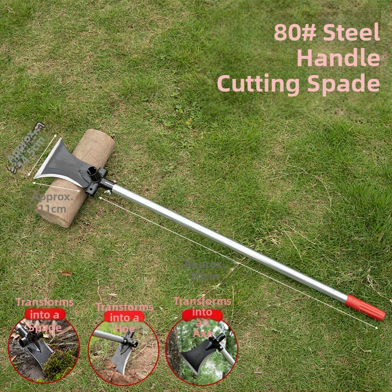 Daugiakryptė kastuvė-kasa iš manganinės plieno; skirta kirpimui, pjaustymui ir kasimui; lauko naudojimui; modelis: Daugiakryptė kastuvė-kasa