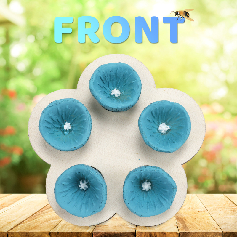 Gyantából készült méh ivó pohár virágos motívummal – pastoral asztali dekoráció