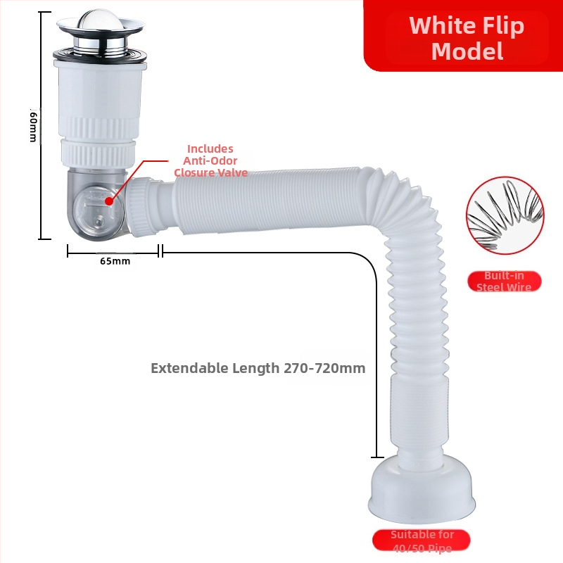 Universal pop-up αποχέτευση για νιπτήρα, ABS, Yayier Bathroom