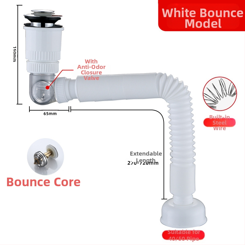 Universal pop-up αποχέτευση για νιπτήρα, ABS, Yayier Bathroom