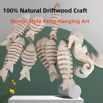 Ξύλινο κρεμαστό διακόσμητικό ψάρι για τον τοίχο - Αγροτικό νορδικό ρουστίκ αμερικανικό στιλ (Υλικό: Ξύλο; Κατηγορία: κρεμαστό διακοσμητικό; Στυλ: Αγροτικό)