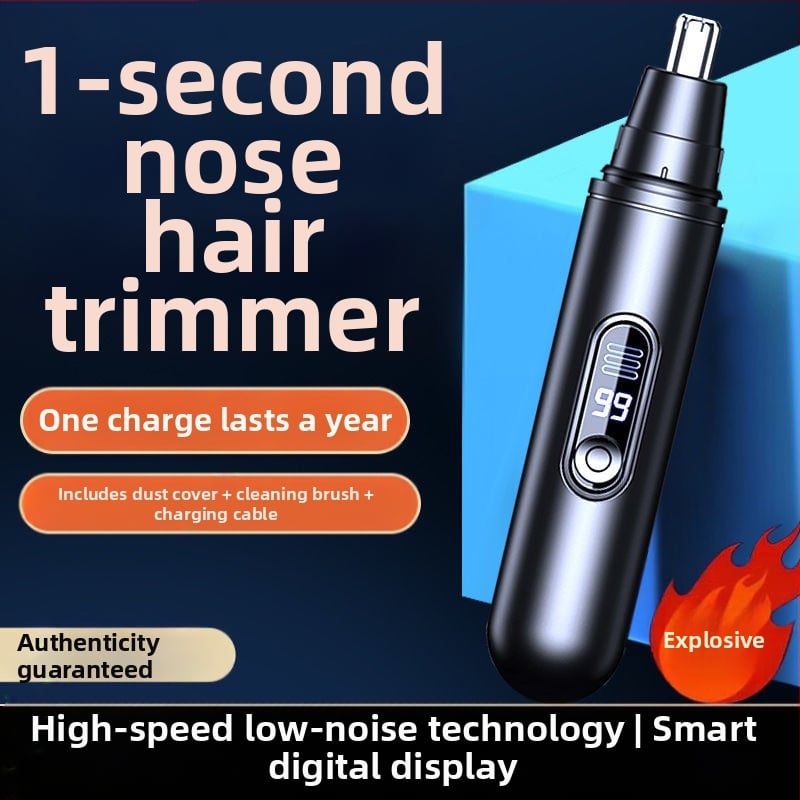 Elektrinis nosies plaukų trimeris – nerūdijančio plieno korpusas, maitinamas ličio baterija, be įmontuotos baterijos, nėra plaunamas