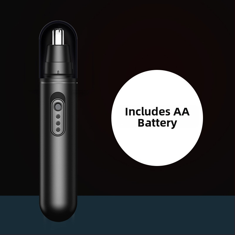 Elektrinis nosies plaukų trimeris – nerūdijančio plieno korpusas, maitinamas ličio baterija, be įmontuotos baterijos, nėra plaunamas