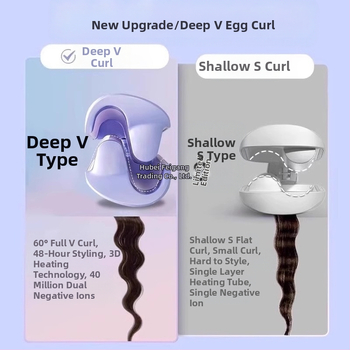 Automatinis kiaušinio formos plaukų garbavimo volas – tri viename, keramikinis vamzdelis, termostatinis reguliavimas, tinka drėgniems ir sausies plaukams, 25–39W