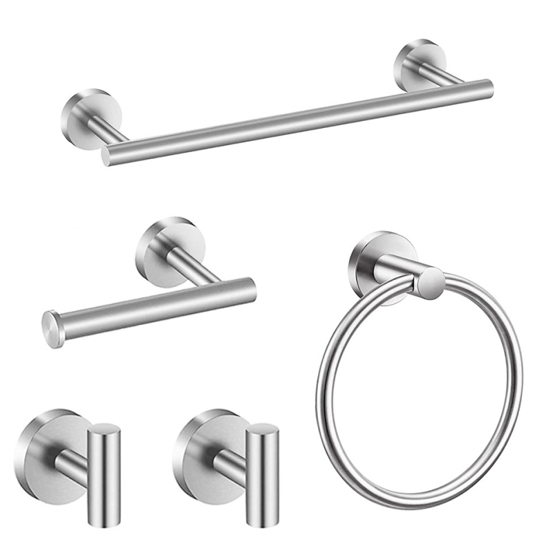 Комплект за баня от неръждаема стомана TZX, модерен стил, варианти на комплект от 2 до 6 части