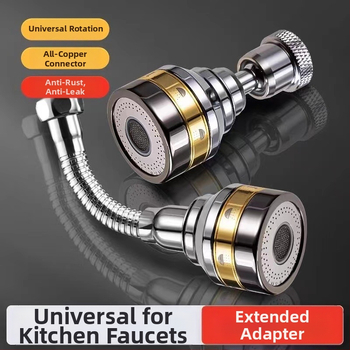 Virtuves izlietnes pagarinājums ar pusvara trīs pakāpju šļautes plūsmu, vienrokas vadība, skrūvējams uzstādījums, universāla rotējoša šļakstes galva (pārklājums: elektroplāksēšana; materiāli ABS+vasks / ABS+vasks+nerūsējošais tērauds; darba temperatūra 0-8