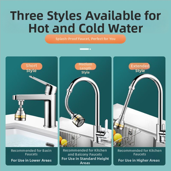 Virtuves izlietnes pagarinājums ar pusvara trīs pakāpju šļautes plūsmu, vienrokas vadība, skrūvējams uzstādījums, universāla rotējoša šļakstes galva (pārklājums: elektroplāksēšana; materiāli ABS+vasks / ABS+vasks+nerūsējošais tērauds; darba temperatūra 0-8