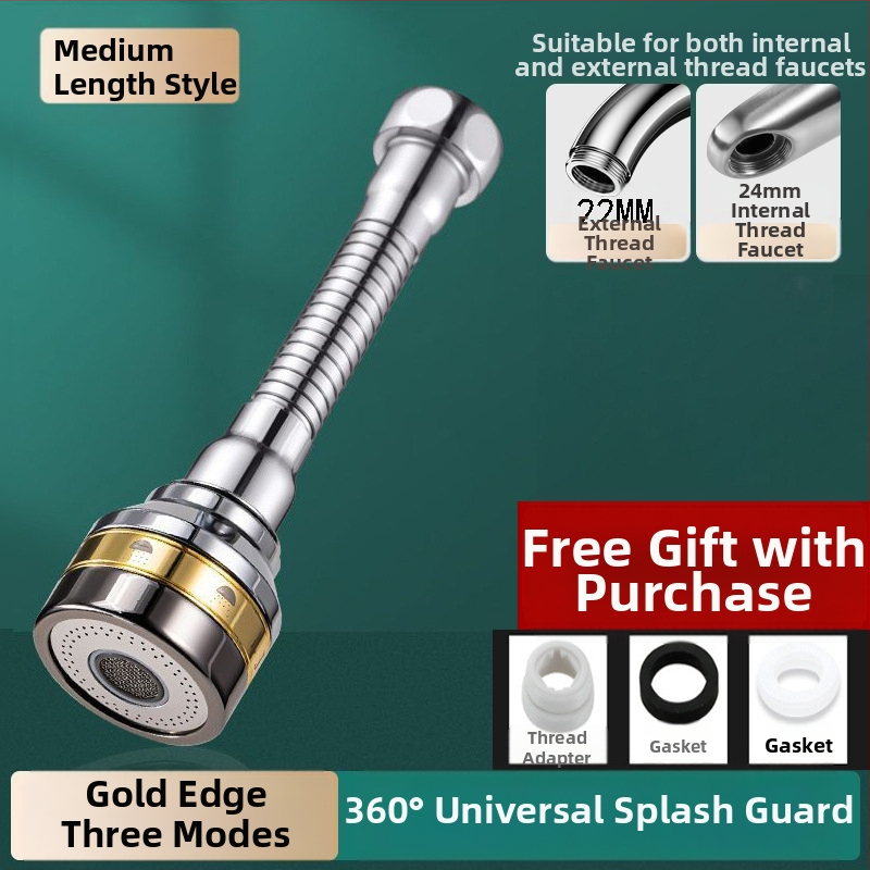 Virtuves izlietnes pagarinājums ar pusvara trīs pakāpju šļautes plūsmu, vienrokas vadība, skrūvējams uzstādījums, universāla rotējoša šļakstes galva (pārklājums: elektroplāksēšana; materiāli ABS+vasks / ABS+vasks+nerūsējošais tērauds; darba temperatūra 0-8