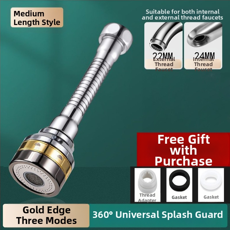 Virtuves izlietnes pagarinājums ar pusvara trīs pakāpju šļautes plūsmu, vienrokas vadība, skrūvējams uzstādījums, universāla rotējoša šļakstes galva (pārklājums: elektroplāksēšana; materiāli ABS+vasks / ABS+vasks+nerūsējošais tērauds; darba temperatūra 0-8