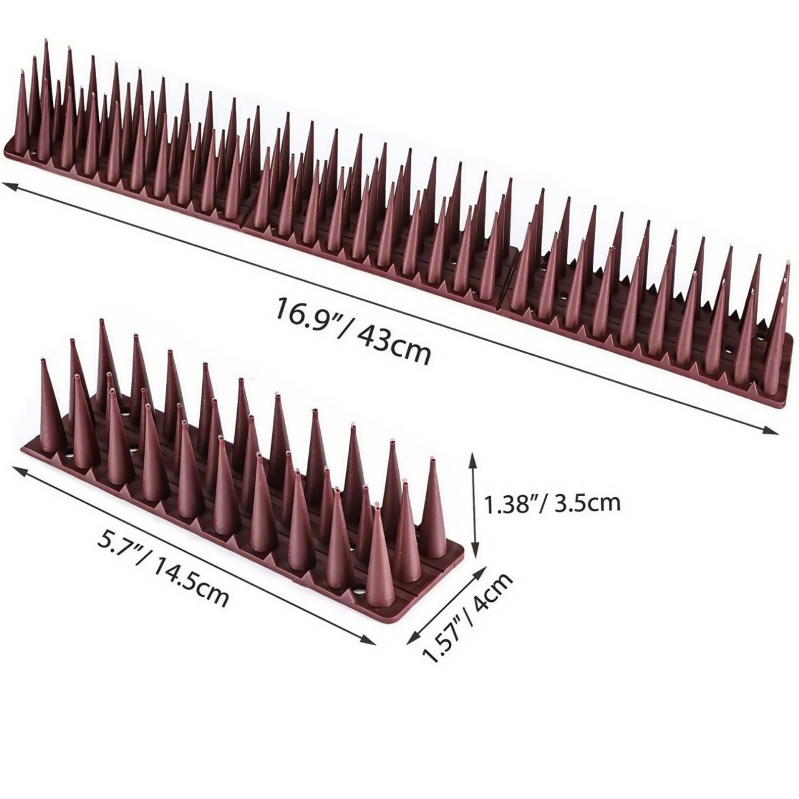 Пластмасови шпори за отблъскване на птици, 12 броя, PP материал, за балкон и двор, защита от птици и котки