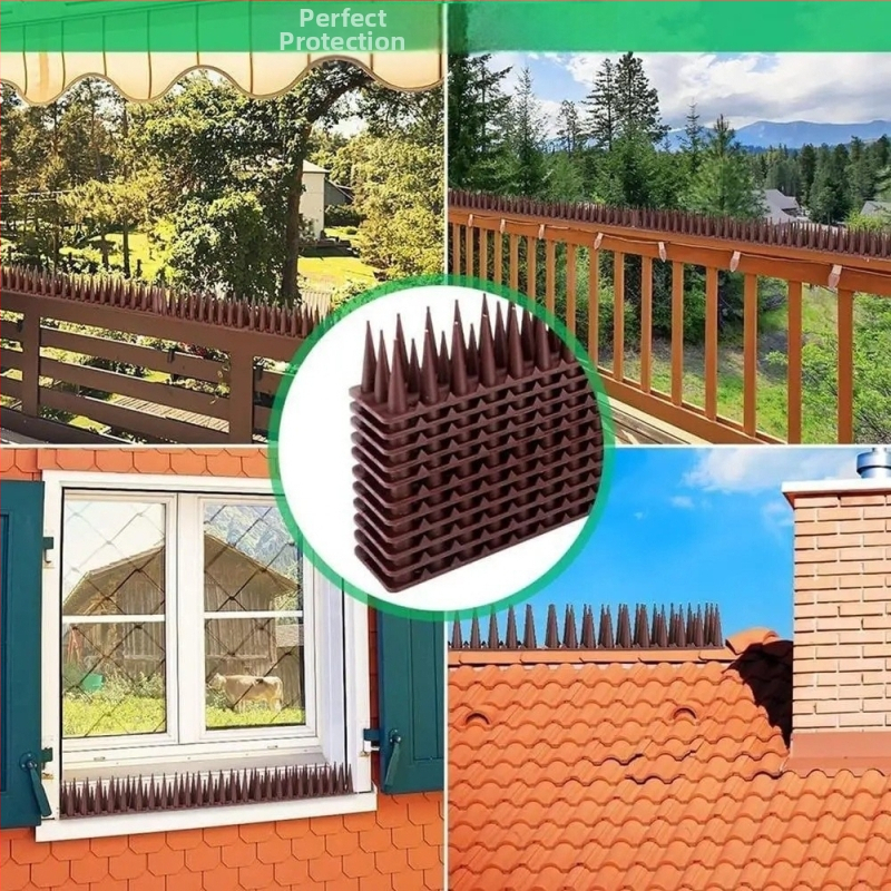 Пластмасови шпори за отблъскване на птици, 12 броя, PP материал, за балкон и двор, защита от птици и котки