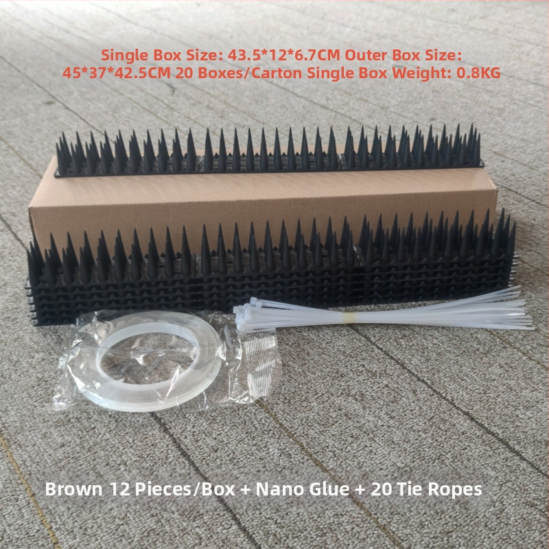 Пластмасови шпори за отблъскване на птици, 12 броя, PP материал, за балкон и двор, защита от птици и котки