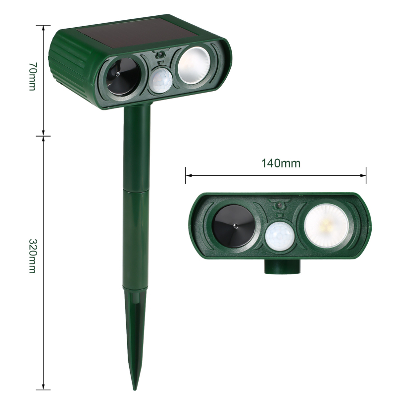 Външен ултразвуков репелент за животни, ABS корпус, водоустойчив инфрачервен сензор, модел 510-510b-511-511b, за двор и зеленчукова градина