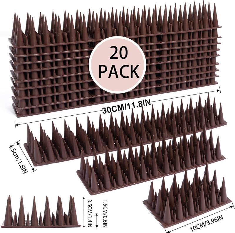 Пластмасови шипове за защита срещу птици, модел MZK019-30, PP, анти-крадба, анти-изкачване, анти-птици и анти-котки, за балкон/веранда, марка MZK