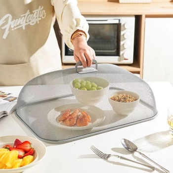 Nerūdijančio plieno maisto dangtis virtuvei — daugifunkcinis dangtis su pakabiniu kabliu, modernus minimalistinis dizainas, kilmė: Yongkang, išleistas 2024 m.