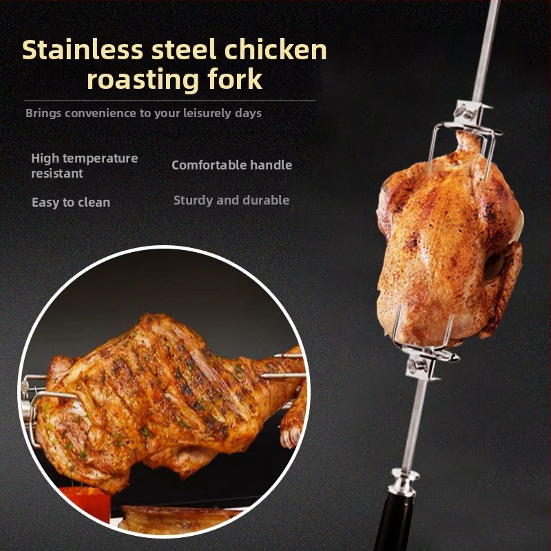 Sukama kepsninės šakutė, nerūdijančio plieno, V formos, poliruota danga, nešiojama ir išimama, svoris 0,23 kg