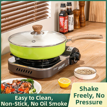 Nerūsējošā tērauda panna ar plakanu dibenu, Maifan Stone antiadhēzijas pārklājums, stikla vāks, svars 1,3 kg