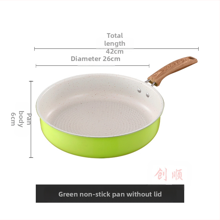 Nerūsējošā tērauda panna ar plakanu dibenu, Maifan Stone antiadhēzijas pārklājums, stikla vāks, svars 1,3 kg