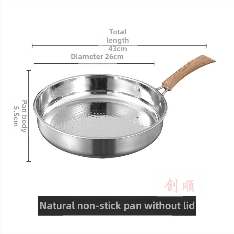 Nerūsējošā tērauda panna ar plakanu dibenu, Maifan Stone antiadhēzijas pārklājums, stikla vāks, svars 1,3 kg