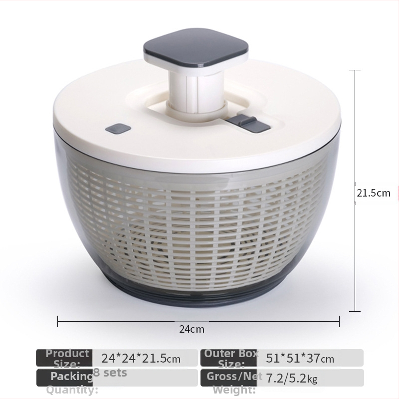 FDA πιστοποιημένος αφυδαρωτής λαχανικών και φρούτων με πλαστικό κάδο απόστραγγισης и περιστροφική λειτουργία