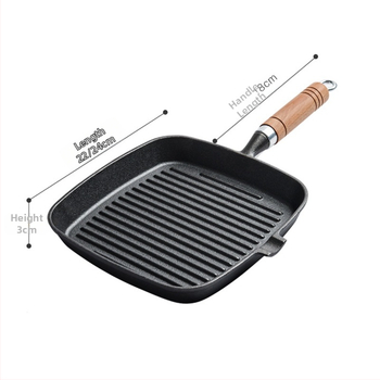 Ketaus kepsnių keptuvė – be dangos, kepimui kepsniams, suderinama su dujinėmis ir indukcinėmis viryklėmis, modelis 24