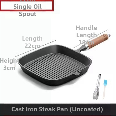 Ketaus kepsnių keptuvė – be dangos, kepimui kepsniams, suderinama su dujinėmis ir indukcinėmis viryklėmis, modelis 24