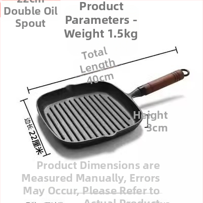 Ketaus kepsnių keptuvė – be dangos, kepimui kepsniams, suderinama su dujinėmis ir indukcinėmis viryklėmis, modelis 24