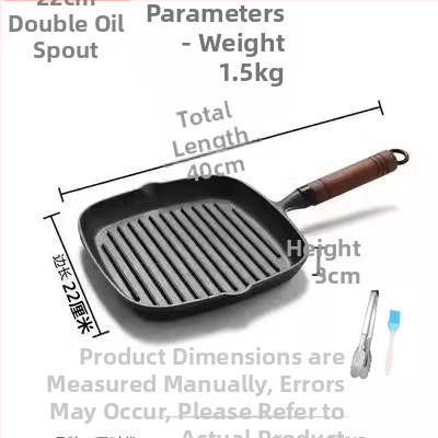Ketaus kepsnių keptuvė – be dangos, kepimui kepsniams, suderinama su dujinėmis ir indukcinėmis viryklėmis, modelis 24
