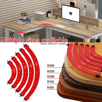 Ξυλουργικό πρότυπο για εσωτερικές και εξωτερικές γωνίες με μεγάλο τόξο, κατάλληλο για ντουλάπες, εξάρτημα καμπύλης φάσας, ακτίνα R100–R300