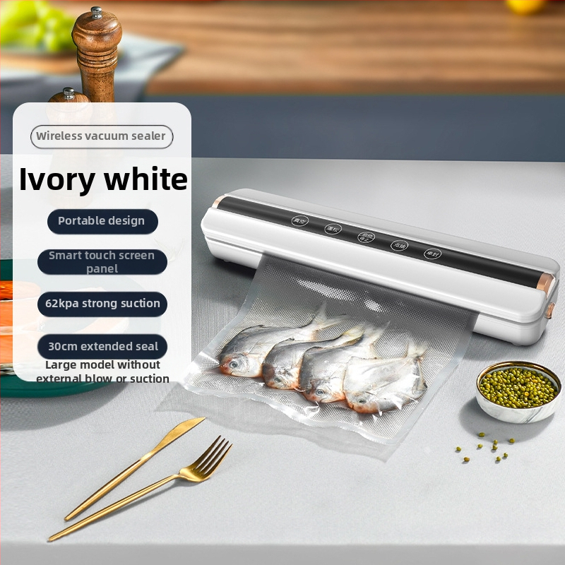 Мини безжичен вакуум запечатвач за опаковки, презареждаем, ABS корпус, капацитет 500–1000 ml, модел 818, кухненски уреди