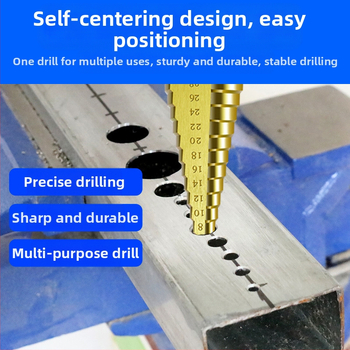 Σετ τρυπανιών Pagoda σε κουτί: σπειροειδές σκαλοπάτι τύπου για διάνοιξη οπών, δόντια με οδοντωτή ακμή, σετ Twist Drill Bits (Μάρκα: Fuxin; Κωδικός μοντέλου: A4-pagoda sawtooth drill box; Υλικό: κράμα; Εφαρμογή: οικιακή χρήση)