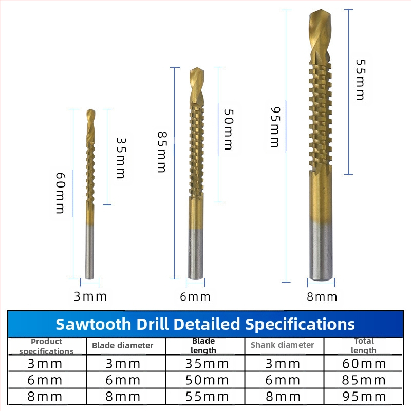 Pagoda set bušilica u kutiji: spiralno ljestvasti tip za proširenje otvora, zupasti vrtaci od legure, set bušilica (Brand: Fuxin; Model: A4-pagoda sawtooth drill box; Materijal: legura; Namjena: kućna uporaba)