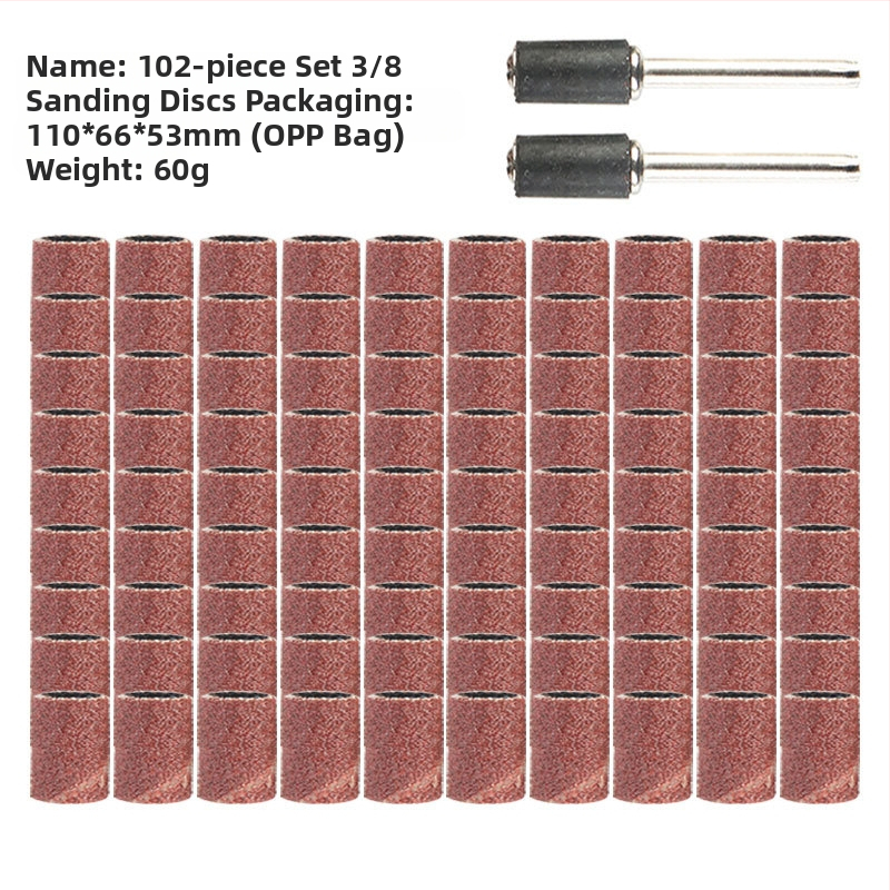 Naglių šlifavimo galvu rinkinys, 102 vnt, Medžiaga: šlifavimo popierius, Prekės ženklas: Jia Shiteng, Šachtos skersmuo 1/2 ir 3/8