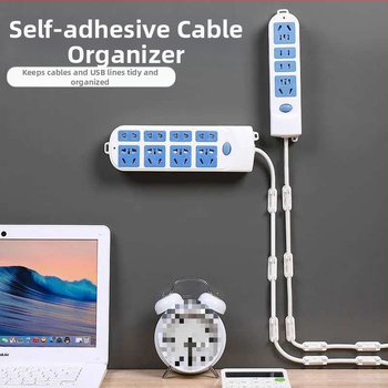 Kábelrendező klip, fúrás nélkül, öntapadós, falra szerelhető (Anyag: műanyag; Stílus: egyéb; Importált: Nem; Kategória: Egyéb rendező és porvédelmi felszerelés)