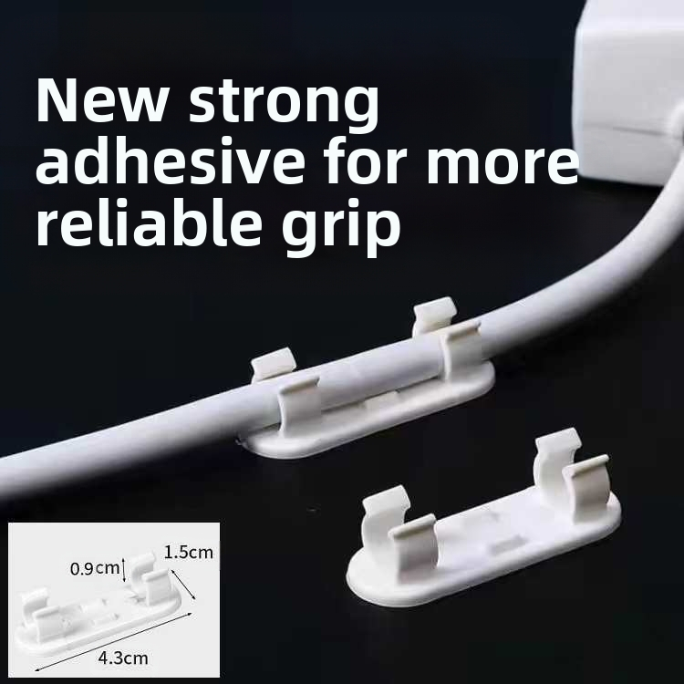 Kábelrendező klip, fúrás nélkül, öntapadós, falra szerelhető (Anyag: műanyag; Stílus: egyéb; Importált: Nem; Kategória: Egyéb rendező és porvédelmi felszerelés)