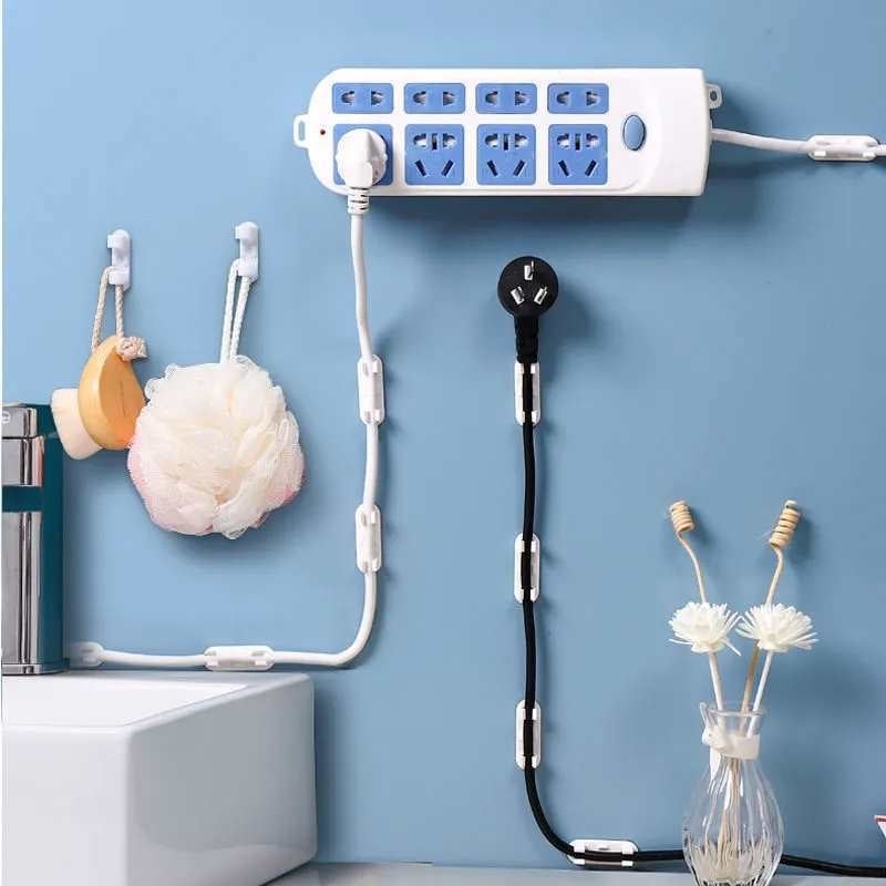 Kábelrendező klip, fúrás nélkül, öntapadós, falra szerelhető (Anyag: műanyag; Stílus: egyéb; Importált: Nem; Kategória: Egyéb rendező és porvédelmi felszerelés)