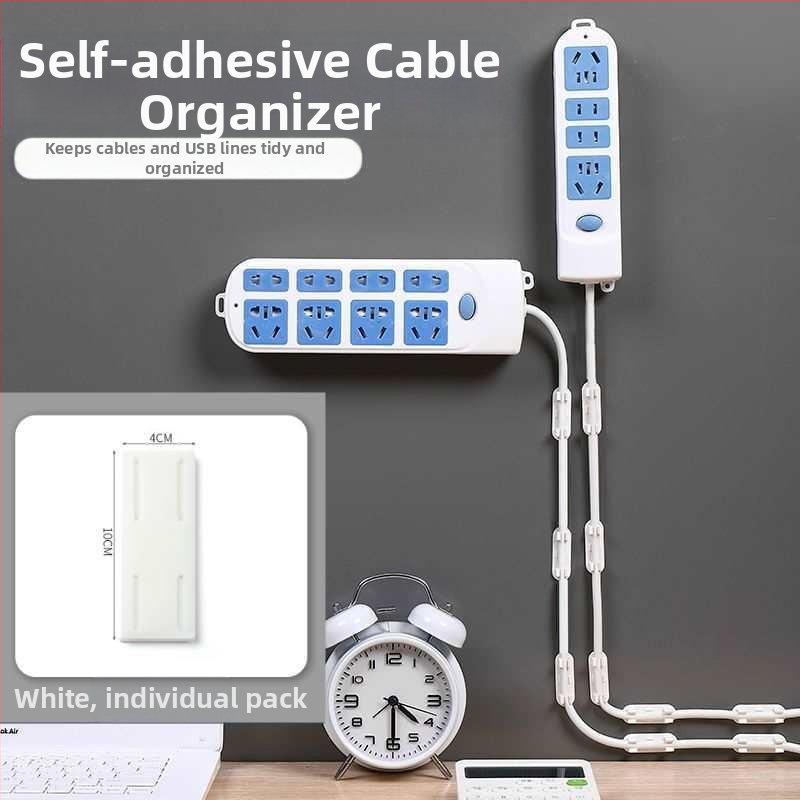 Kábelrendező klip, fúrás nélkül, öntapadós, falra szerelhető (Anyag: műanyag; Stílus: egyéb; Importált: Nem; Kategória: Egyéb rendező és porvédelmi felszerelés)