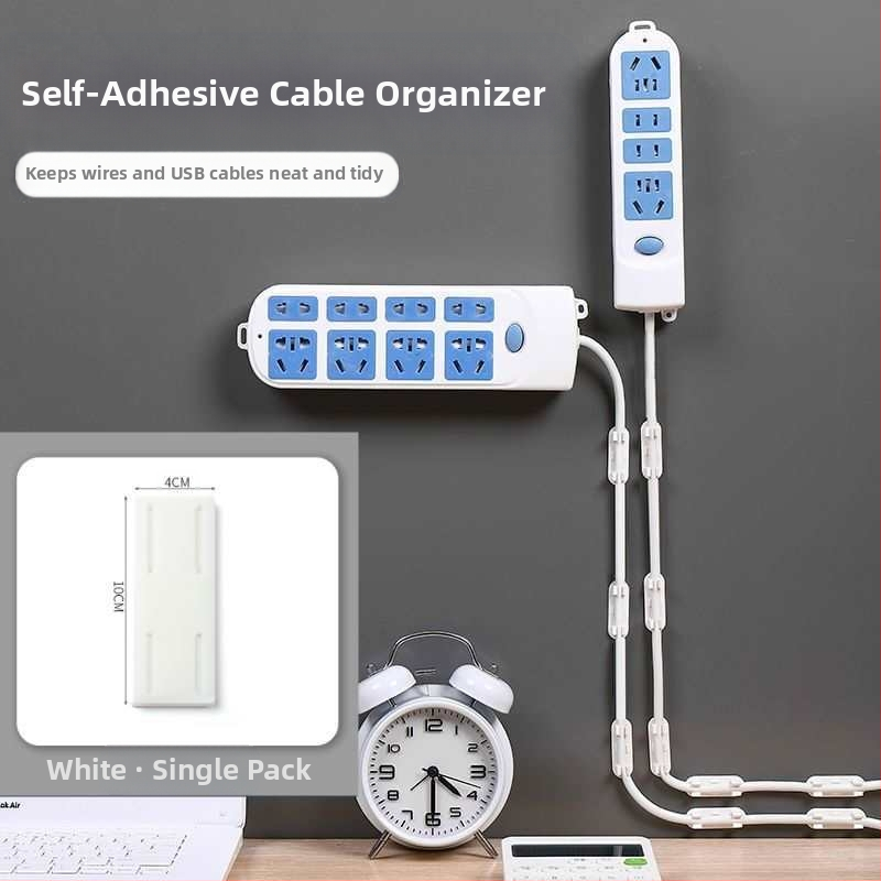 Kábelrendező klip, fúrás nélkül, öntapadós, falra szerelhető (Anyag: műanyag; Stílus: egyéb; Importált: Nem; Kategória: Egyéb rendező és porvédelmi felszerelés)