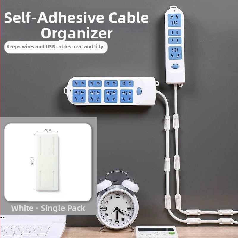 Kábelrendező klip, fúrás nélkül, öntapadós, falra szerelhető (Anyag: műanyag; Stílus: egyéb; Importált: Nem; Kategória: Egyéb rendező és porvédelmi felszerelés)