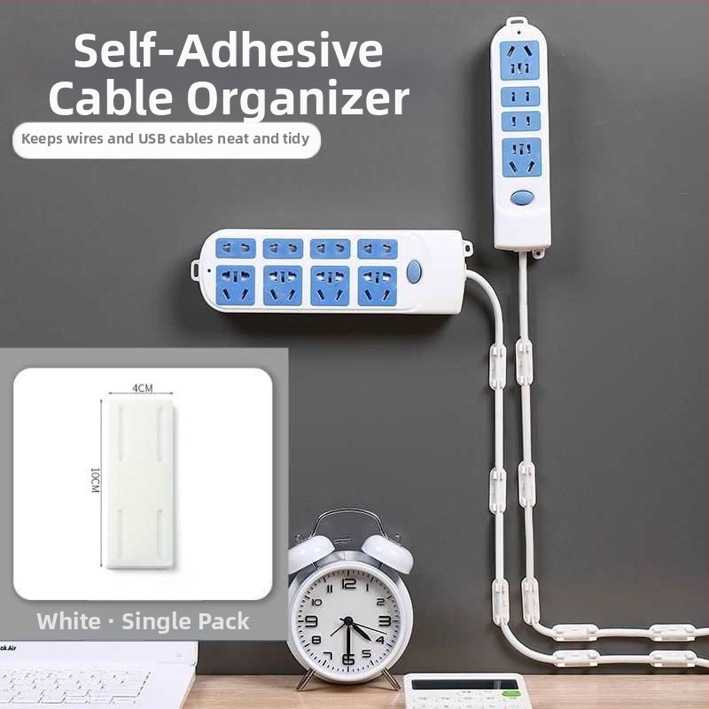 Kábelrendező klip, fúrás nélkül, öntapadós, falra szerelhető (Anyag: műanyag; Stílus: egyéb; Importált: Nem; Kategória: Egyéb rendező és porvédelmi felszerelés)