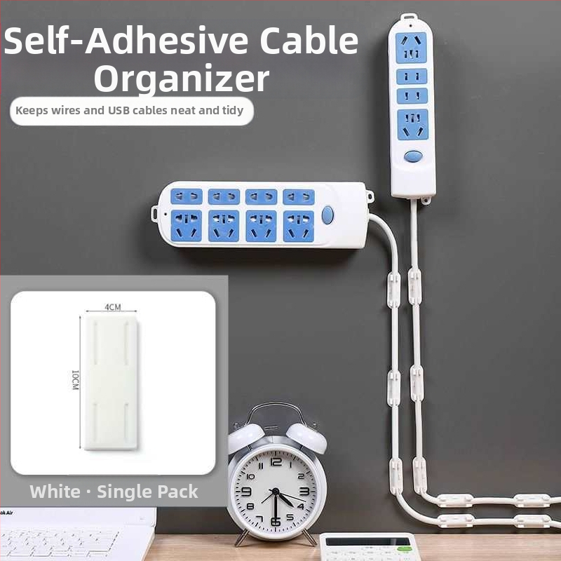 Kábelrendező klip, fúrás nélkül, öntapadós, falra szerelhető (Anyag: műanyag; Stílus: egyéb; Importált: Nem; Kategória: Egyéb rendező és porvédelmi felszerelés)