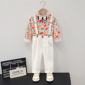 Детски двукомпонентен костюм от полиестер за момчета, модел райета или камуфлаж, дълги ръкави и панталони, пролетно-есен стил