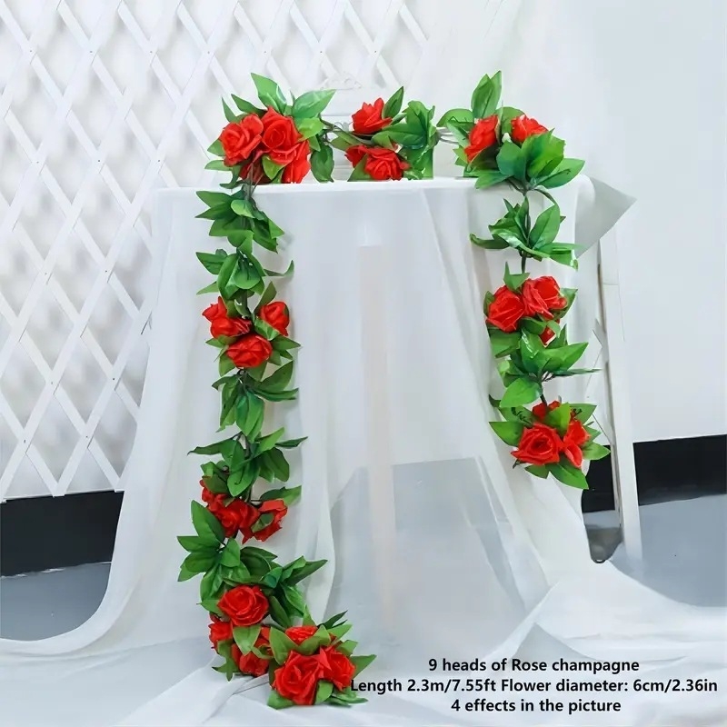 Šilko rožių vijų lubų dekoravimui, svetainės dekoravimui